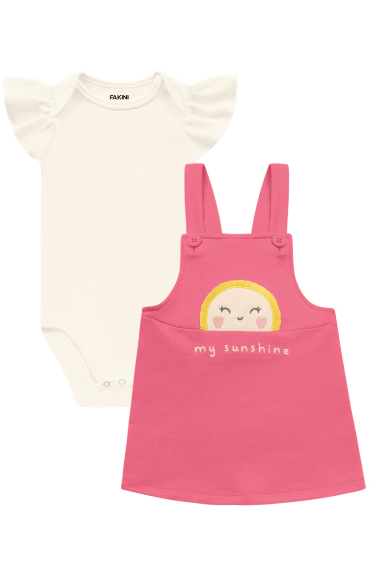 CONJUNTO BODY SALOPETE BEBE MY SUNSHINE - FAKINI	