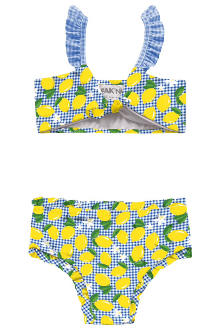 BIQUINI AZUL XADREZ LIMÃO SICILIANO - FAKINI	