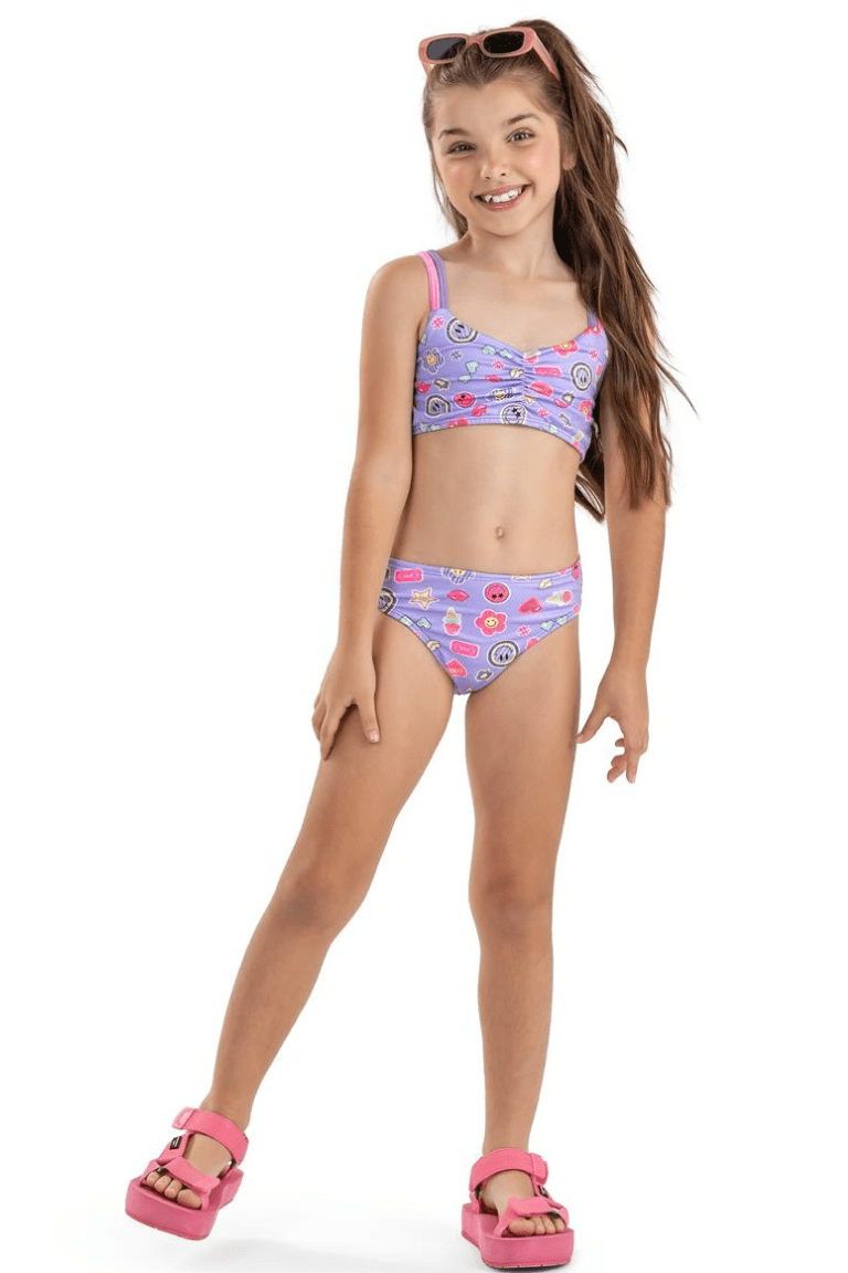 BIQUÍNI INFANTIL LILÁS ESTAMPA - ELIAN