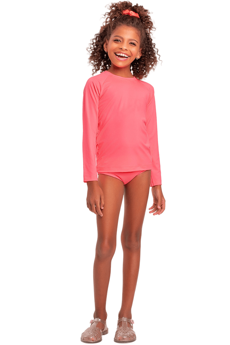 CONJUNTO BIQUÍNI BLUSA MANGA LONGA COM PROTEÇÃO UV50+ FAKINI