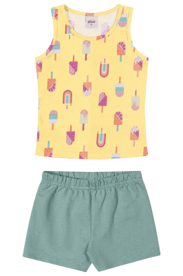 CONJUNTO INFANTIL REGATA SORVETES E SHORT - ELIAN 