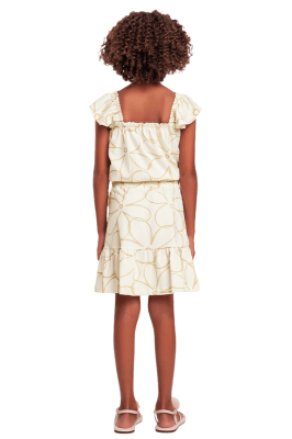 CONJUNTO MARFIM FLOR DOURADA - FAKINI	