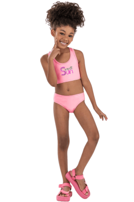BIQUÍNI INFANTIL MENINA SWEET SUN ROSA - ELIAN 