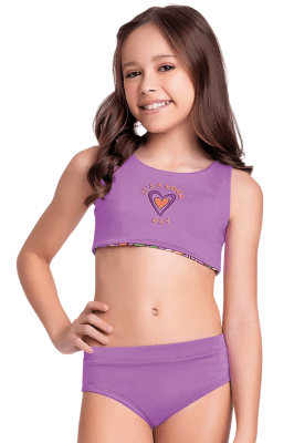 BIQUINI TOP E CALCINHA DUPLA FACE CORAÇÃO - FAKINI  