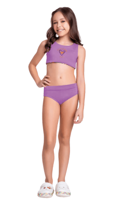 BIQUINI TOP E CALCINHA DUPLA FACE CORAÇÃO - FAKINI  