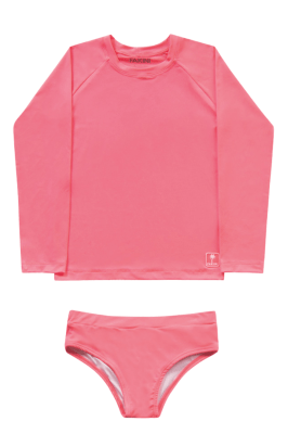 CONJUNTO BIQUÍNI BLUSA MANGA LONGA COM PROTEÇÃO UV50+ FAKINI
