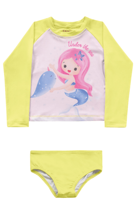 CONJUNTO BIQUÍNI SEREIA BLUSA COM PROTEÇÃO UV50+ - FAKINI