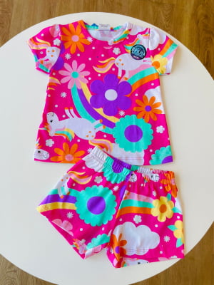 PIJAMA INFANTIL UNICORNIO TROPICAL - FAKINI