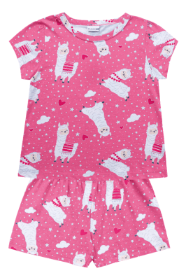 PIJAMA INFANTIL BLUSA E SHORT LHAMA BRILHA NO ESCURO - FAKINI