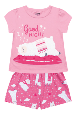 PIJAMA INFANTIL MENINA LHAMA BRILHA NO ESCURO - FAKINI 