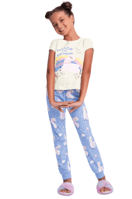 PIJAMA INFANTIL LHAMA AZUL - FAKINI