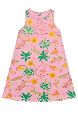 VESTIDO INFANTIL BÁSICO ESTAMPA - FAKINI