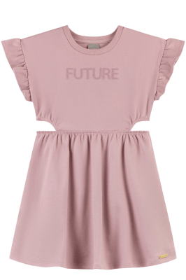 VESTIDO INFANTIL LILÁS RECORTE LATERAL - COLORITTÁ