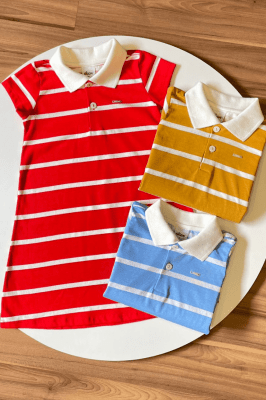 VESTIDO INFANTIL LISTRAS GOLA POLO - ELIAN