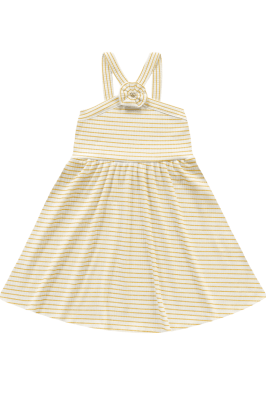 VESTIDO OFF WHITE COM LISTRAS DOURADAS - FAKINI	