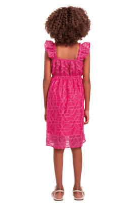 VESTIDO PINK FLOR BORDADO - FAKINI	