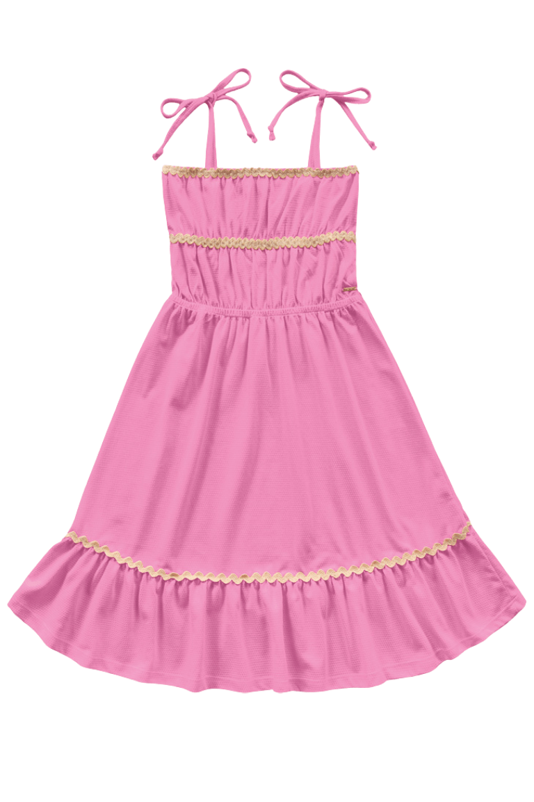 VESTIDO INFANTIL ROSA SIANINHA - FAKINI